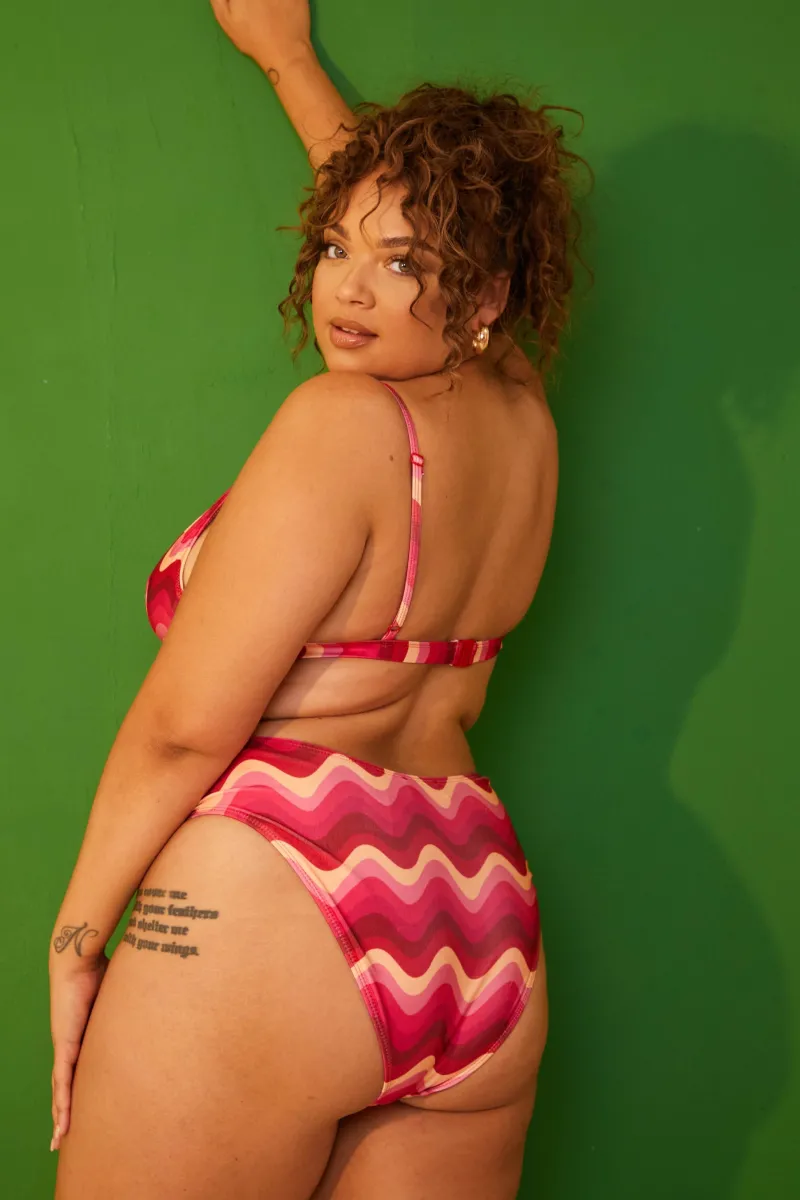 Abstract High Leg Bikini Bottoms|In the Style Hot