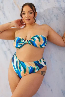 Abstract Print Bandeau Bikini Top|In the Style Outlet