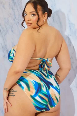 Abstract Print Bandeau Bikini Top|In the Style Outlet