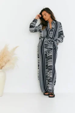 Abstract Stripe Co-Ord Shirt|In The Style Online