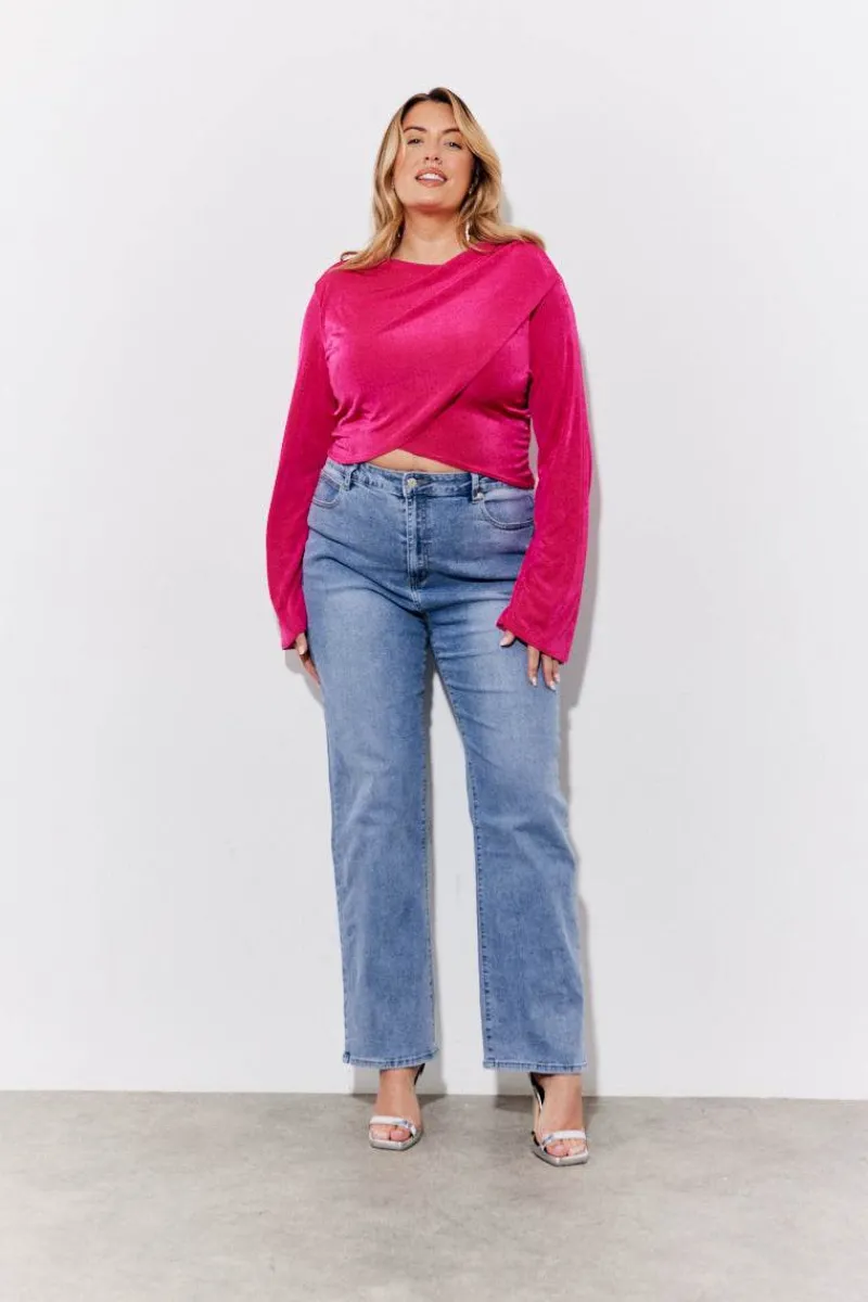 Acetate Slinky Co-Ord Wrap Crop Top|In the Style New