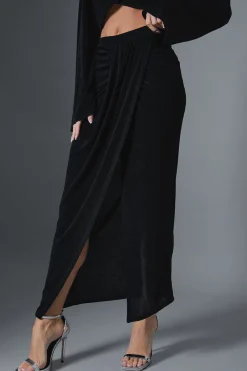 Acetate Slinky Wrap Midi Skirt|In the Style Online