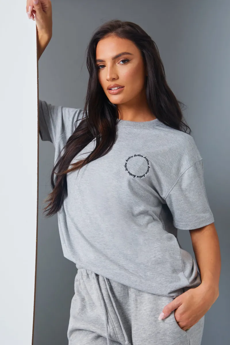 Active' Circle Slogan T-Shirt|In the Style Online