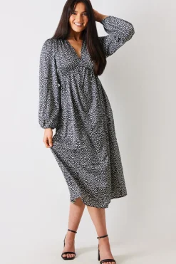 Animal Print Smock Midi Dress|In the Style Hot
