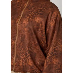 Animal Suede Bubble Hem Jacket|Urban Bliss