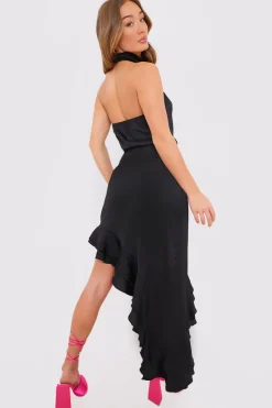 Asymmetic Frill Detail Midi Skirt|In the Style New