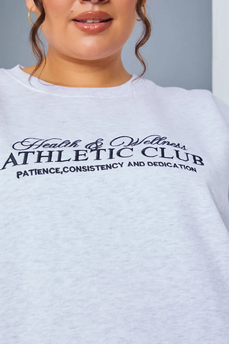Athletic Club' Slogan Oversized Sweater|In the Style New