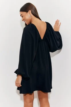Balloon Sleeve Smock Mini Dress|In the Style