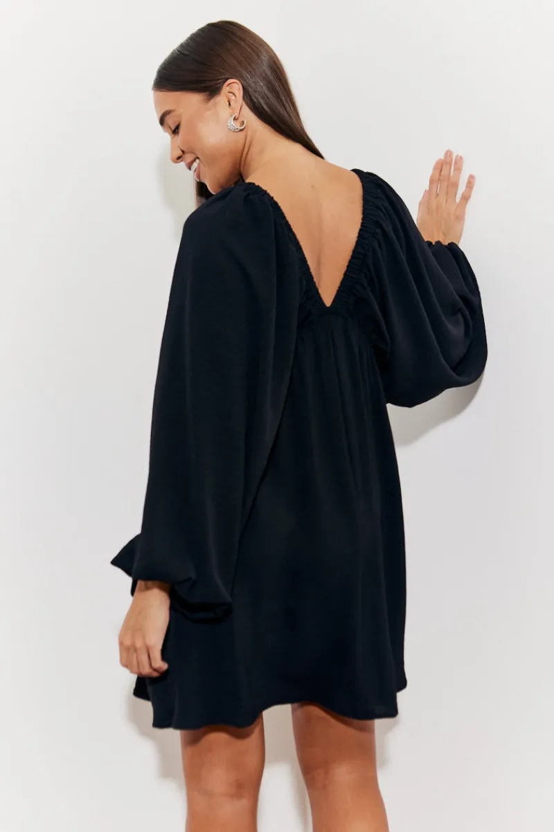 Balloon Sleeve Smock Mini Dress|In the Style