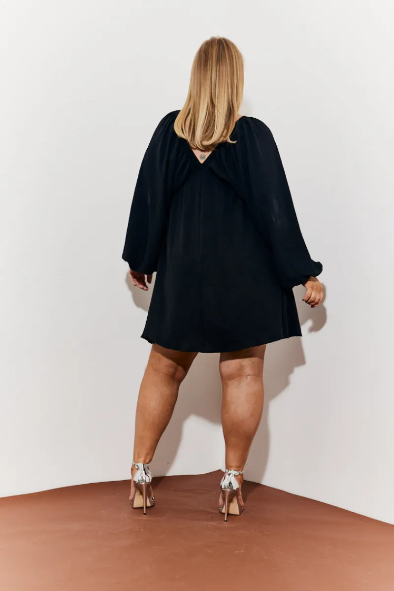 Balloon Sleeve Smock Mini Dress|In the Style