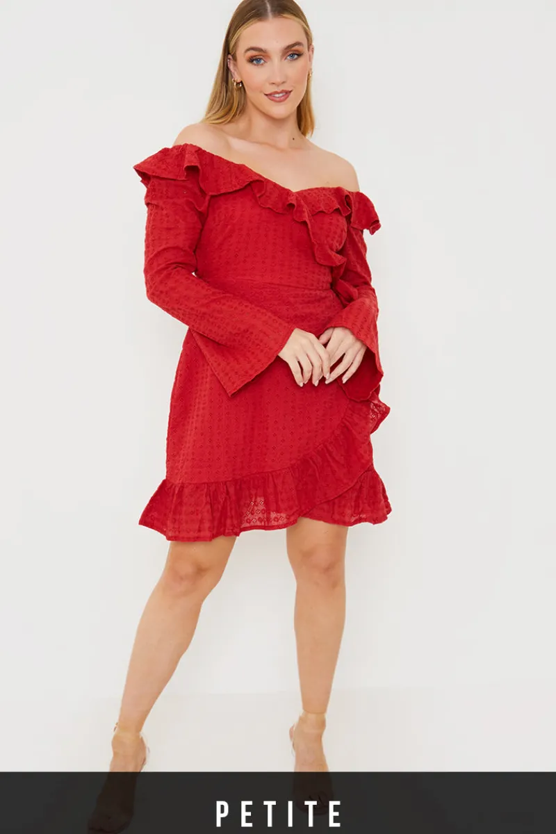 Bardot Broderie Anglaise Mini Dress|In the Style Hot
