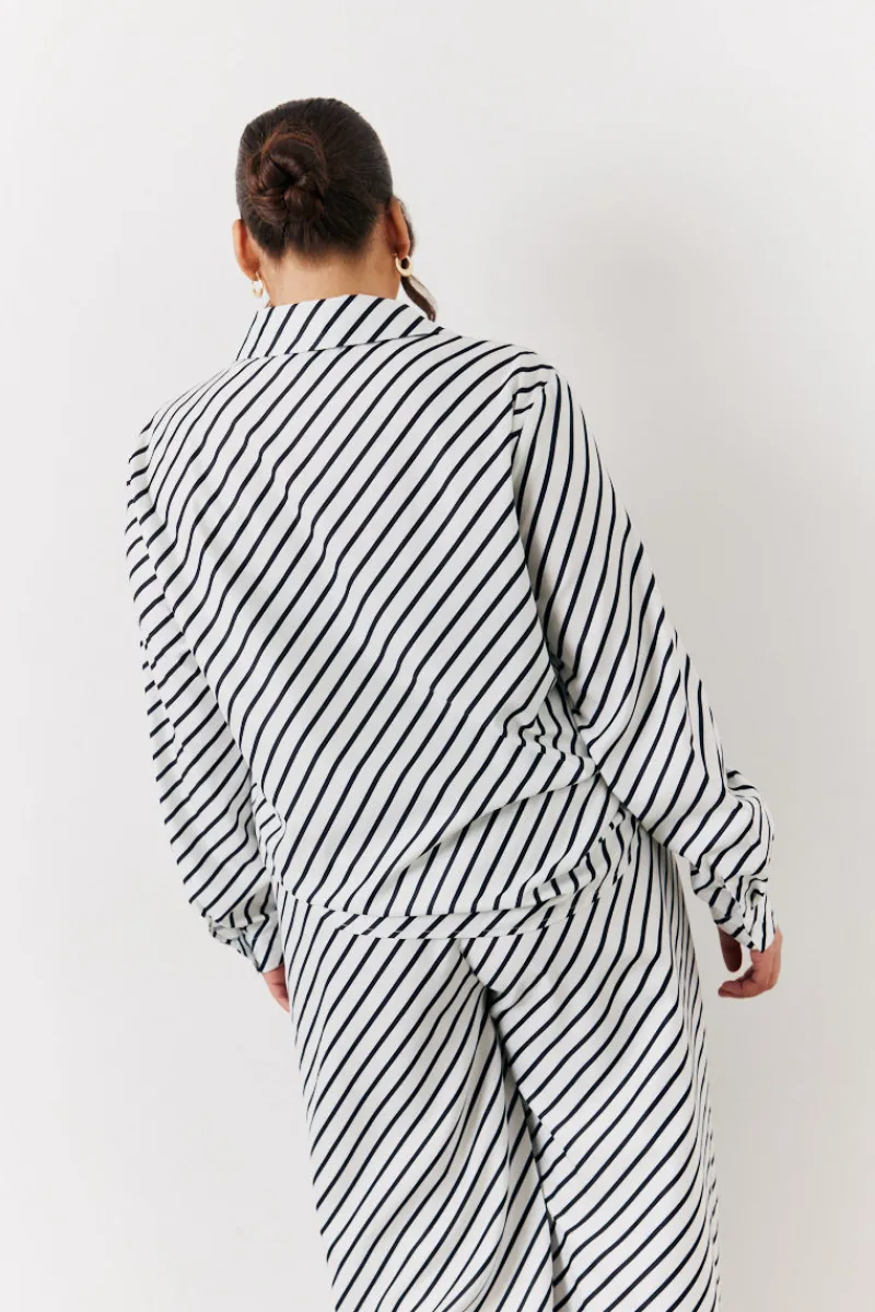 Black & White Striped Shirt|In The Style Online