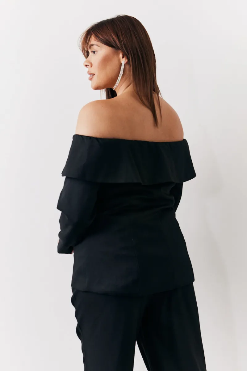 Bardot Button Through Blazer|In the Style