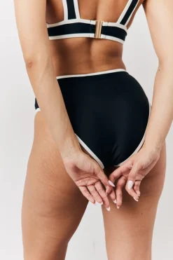 Contrast Binding High Waist Bikini Bottoms|Fits Online