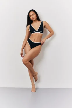Contrast Binding Plunge Bikini Top|Fits