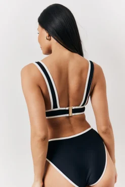 Contrast Binding Plunge Bikini Top|Fits