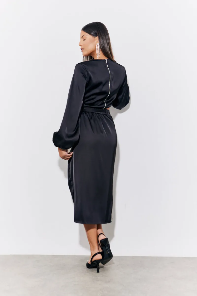Curved Hem Satin Top|In the Style Clearance