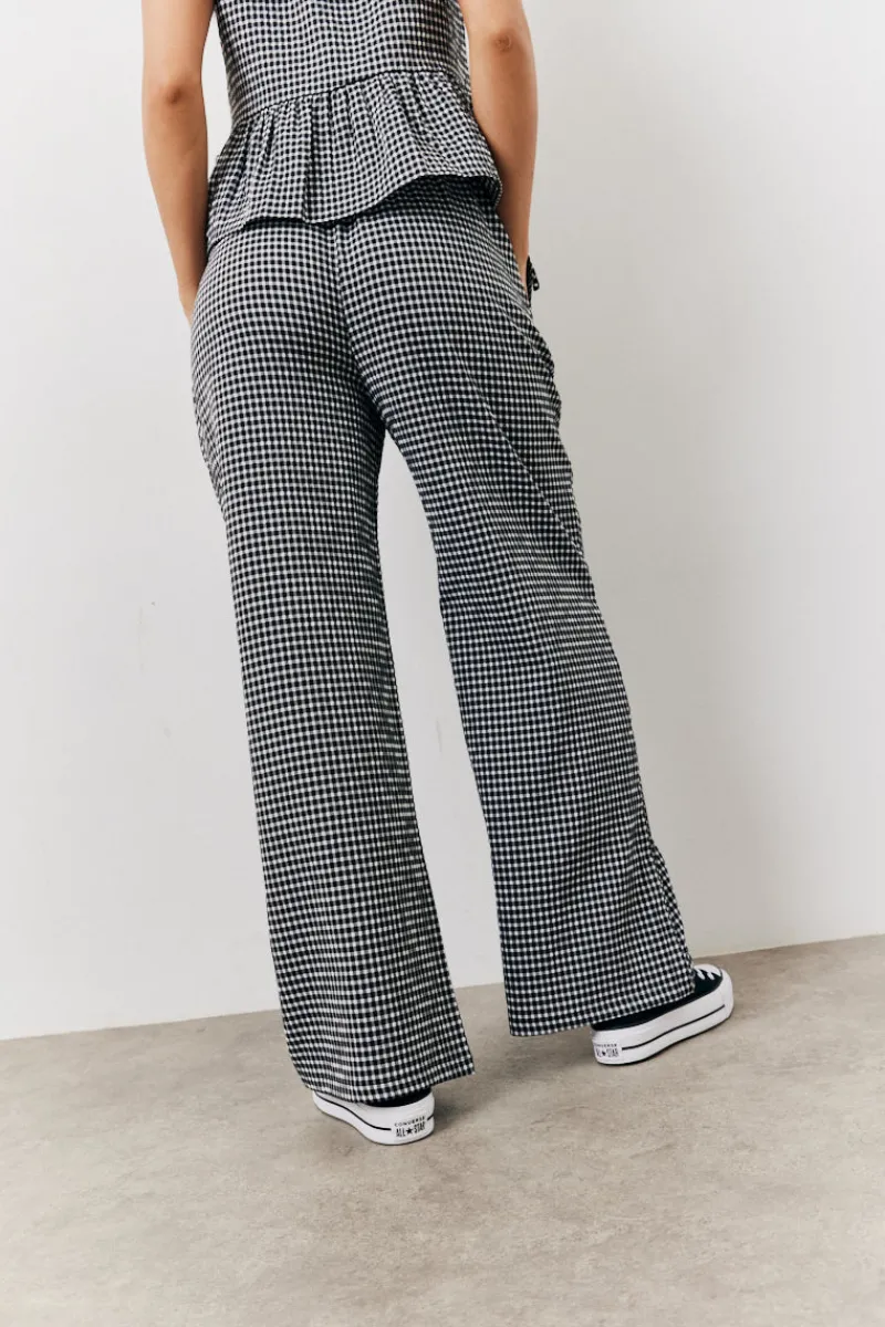 Gingham Wide Leg Trousers|In The Style New