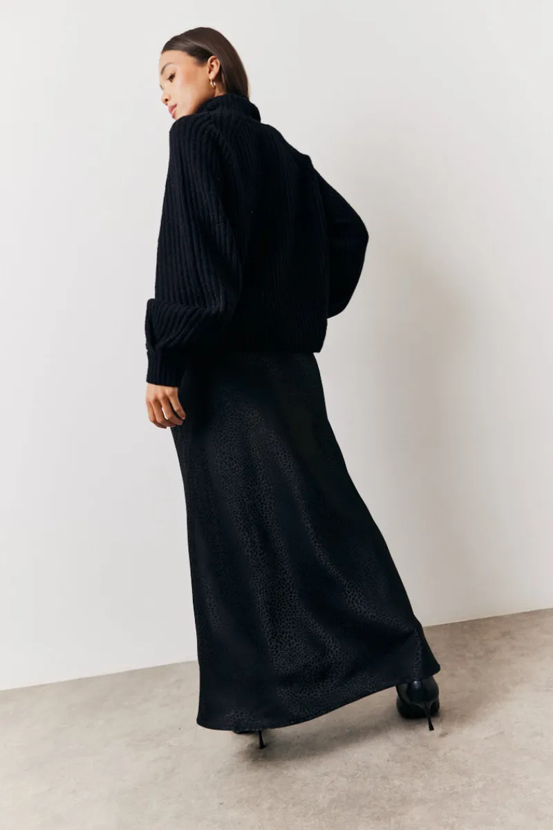 Jacquard Printed Slip Skirt|In the Style Sale