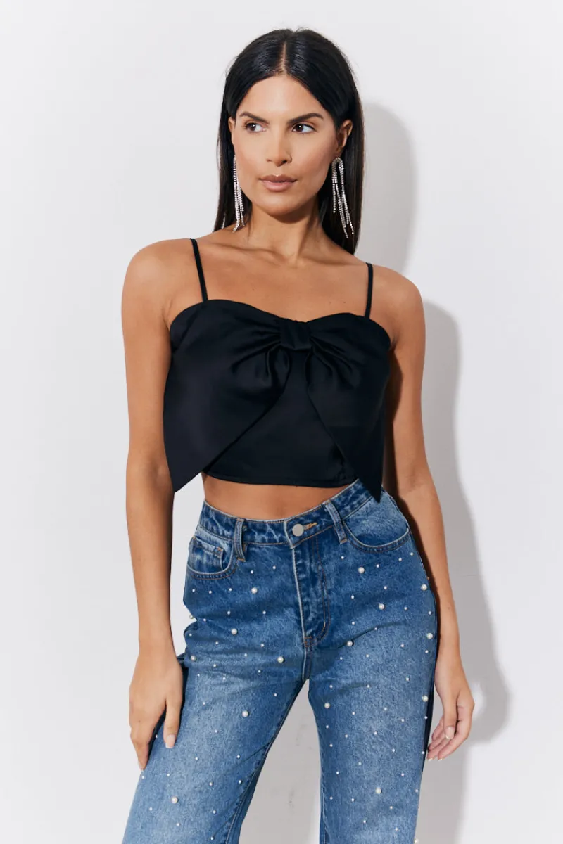 Satin Bow Detail Cami Top|In the Style Sale