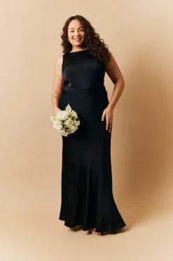 Satin Cowl Back Maxi Dress|In The Style Clearance