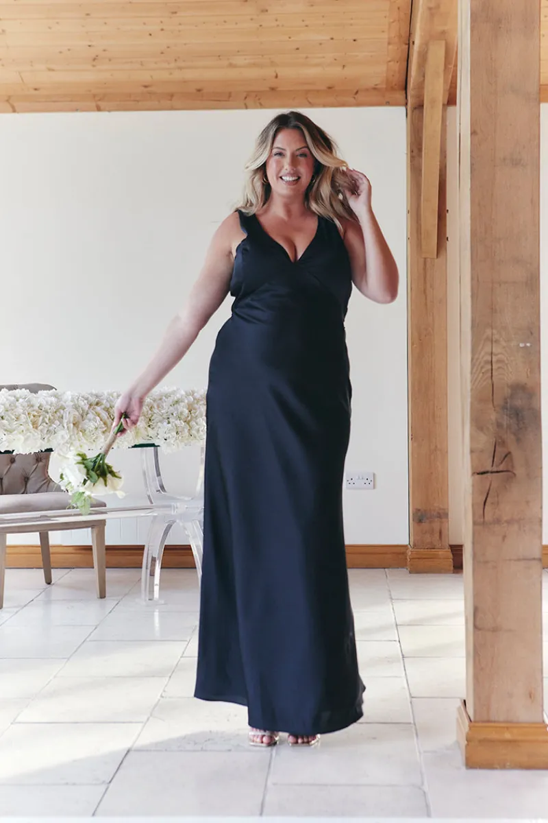 Satin Twist Back Maxi Dress|In The Style Outlet