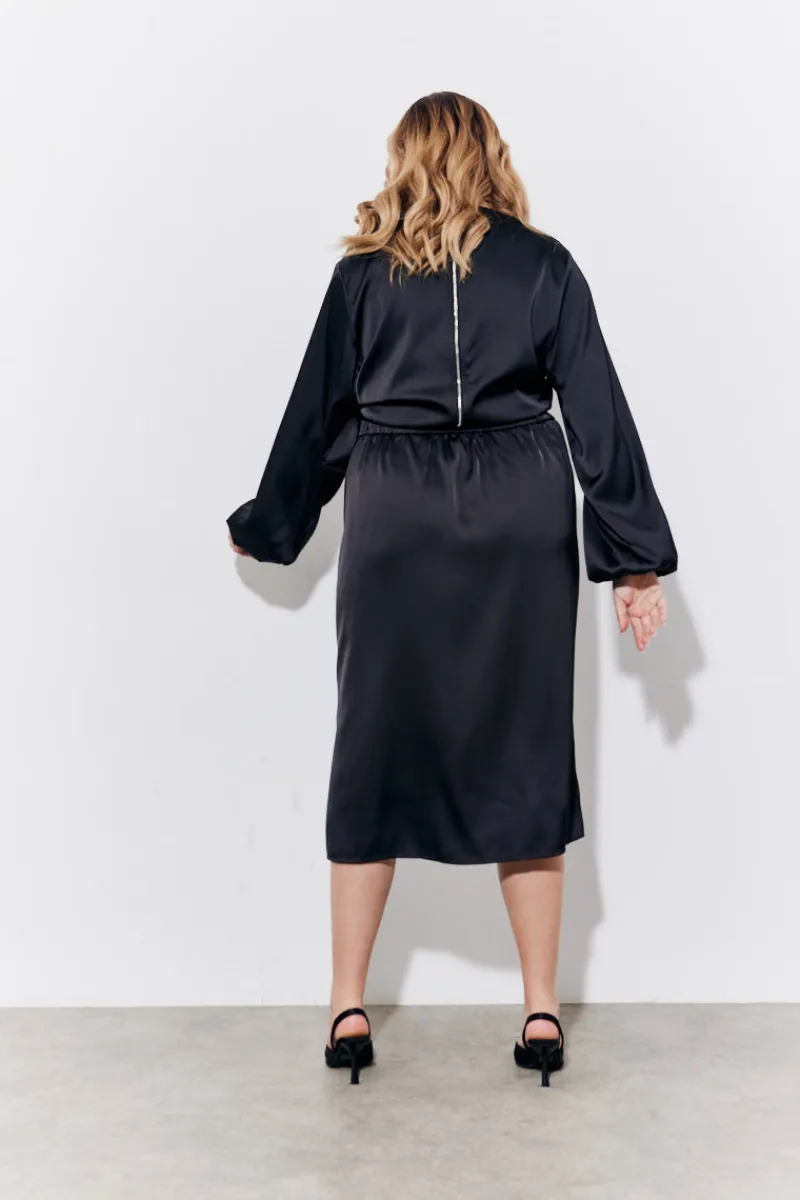 Satin Wrap Midi Skirt|In the Style New