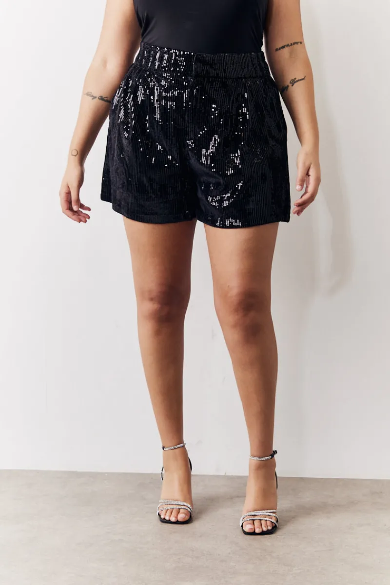 Sequin Boxy Shorts|In the Style New