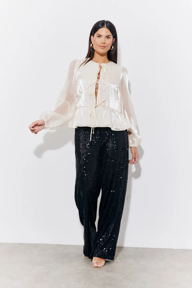 Sequin Wide Leg Trouser|In the Style Best