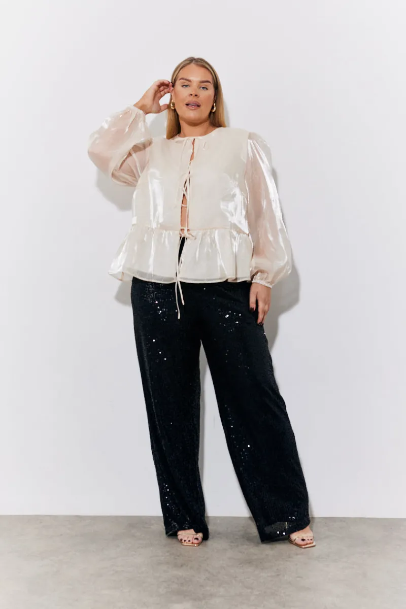 Sequin Wide Leg Trouser|In the Style Best