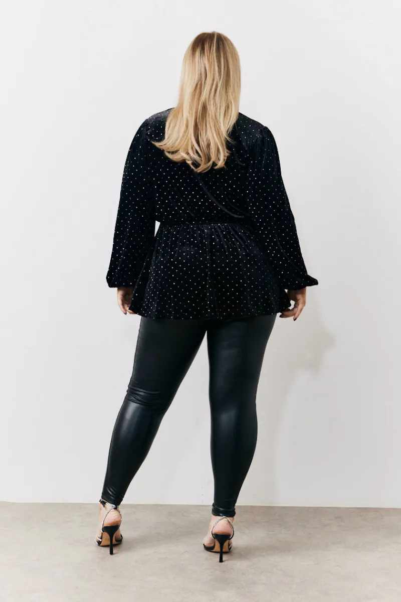 Studded Velvet Blouse|In the Style Discount