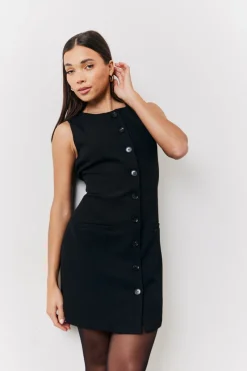 Tailored Button Through Mini Dress|In The Style