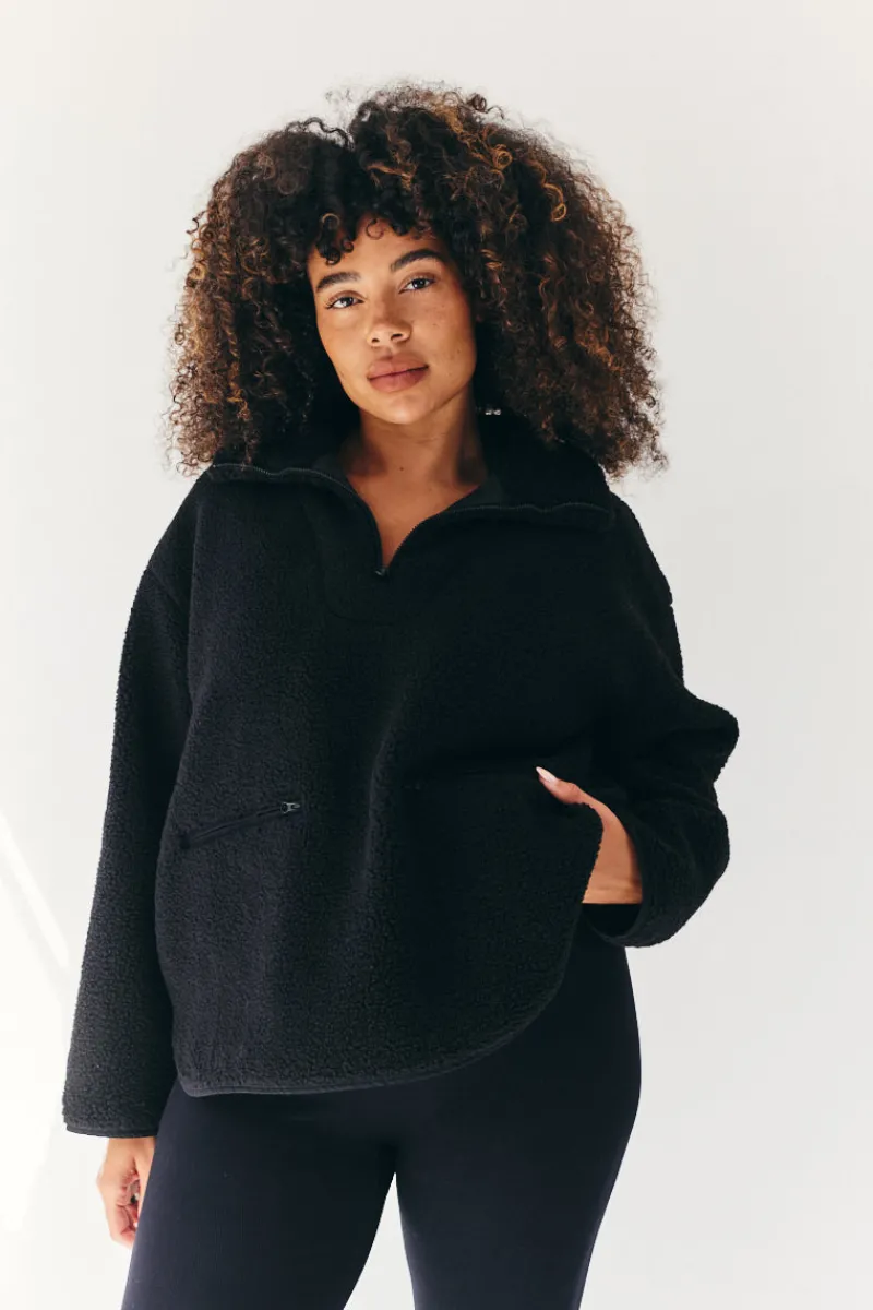 Borg Lined Half Zip Up Fleece|Fits