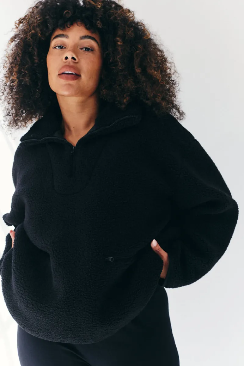 Borg Lined Half Zip Up Fleece|Fits