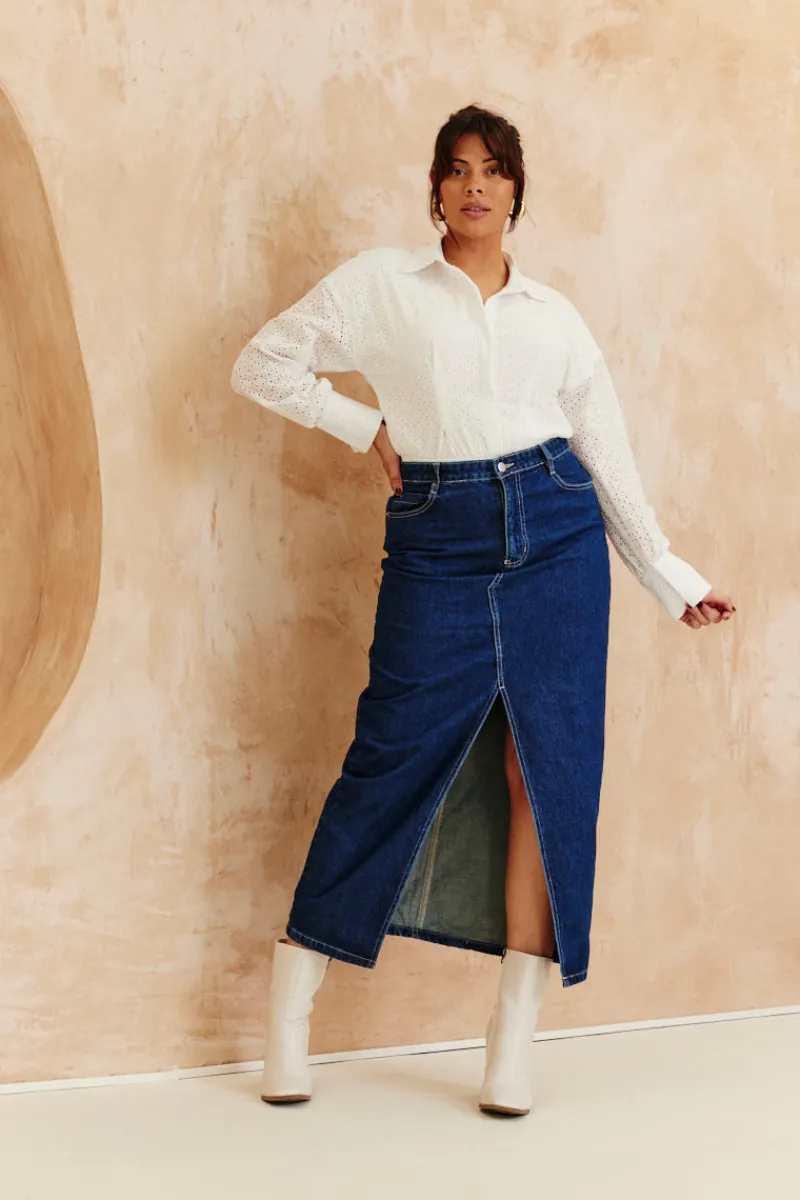 Broderie Shirt Bodysuit|In The Style Online