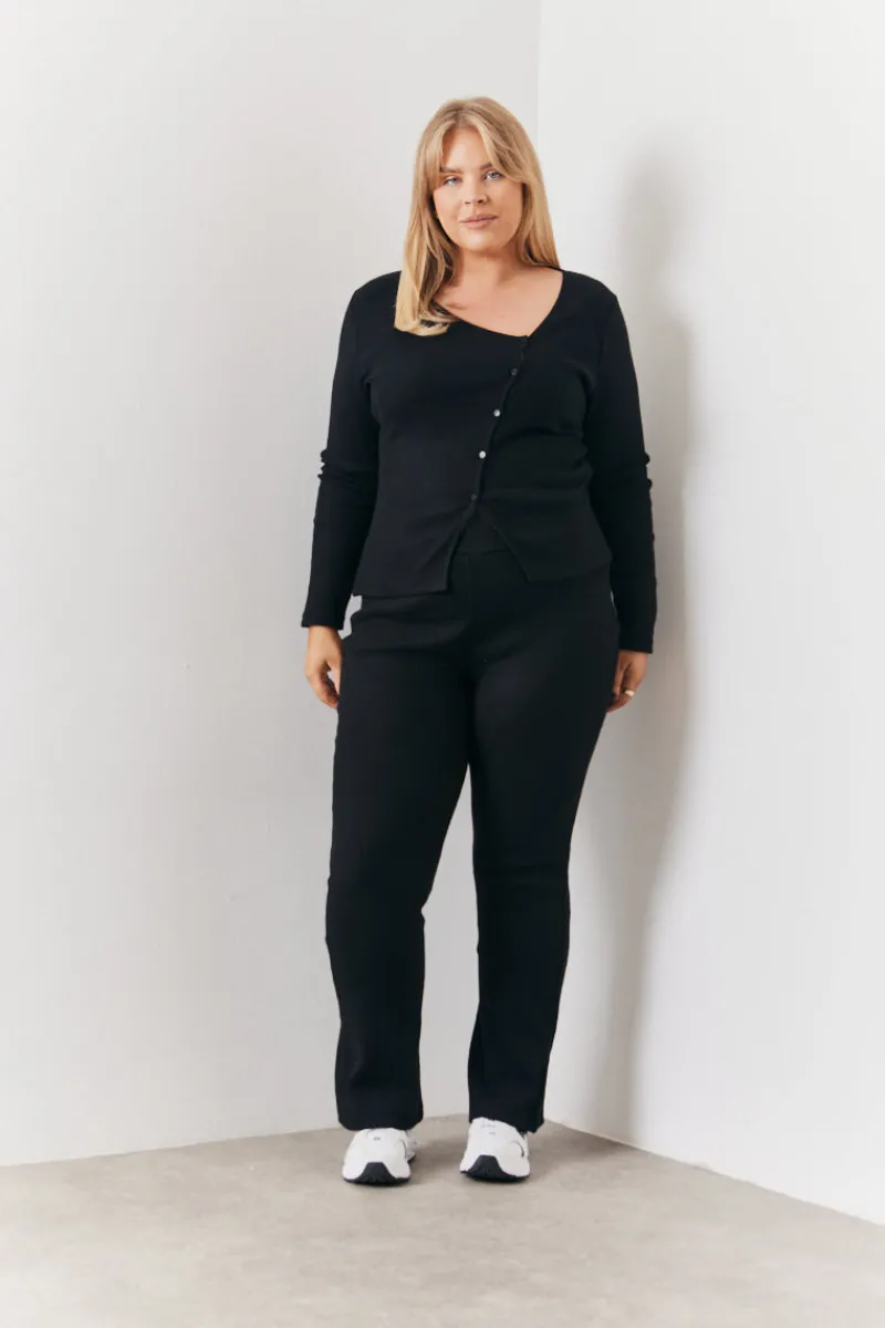 Brushed Rib Asymmetric Co-Ord Top|In the Style New