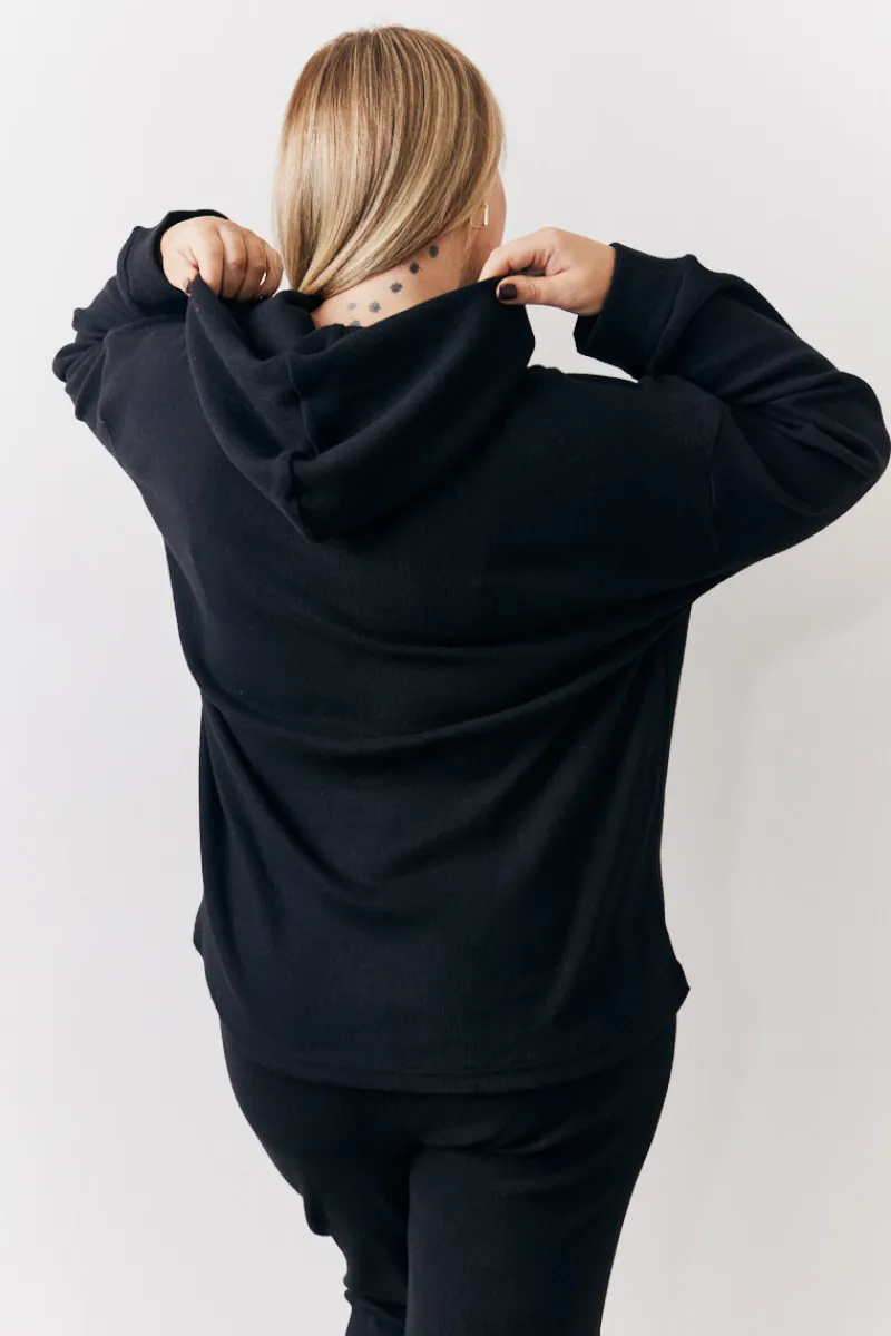 Brushed Rib Co Ord Hoodie|In The Style