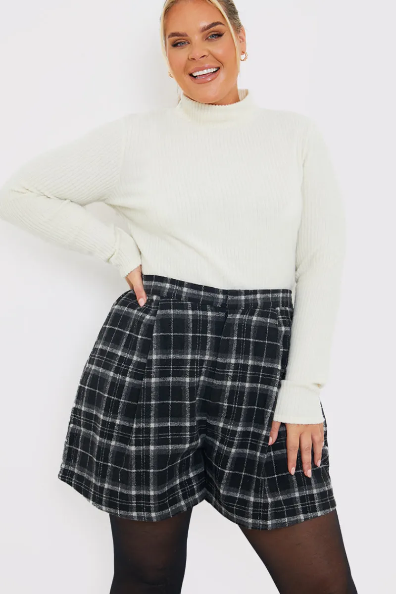 Brushed Rib High Neck Long Sleeve Top|In the Style Online