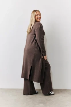 Brushed Rib Maxi Co Ord Cardigan|In The Style