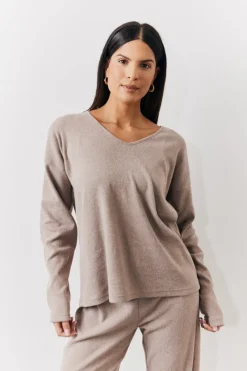 Brushed Rib v Neck Co Ord Top|In The Style