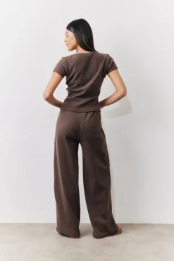 Brushed Rib Wide Leg Co Ord Trousers|In The Style Online