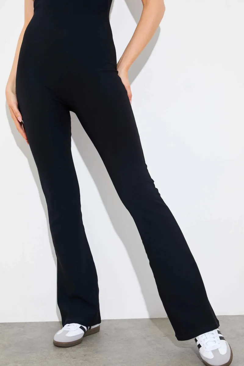 Built-In Bra Flare Leg Sculpt and Control Unitard|In the Style