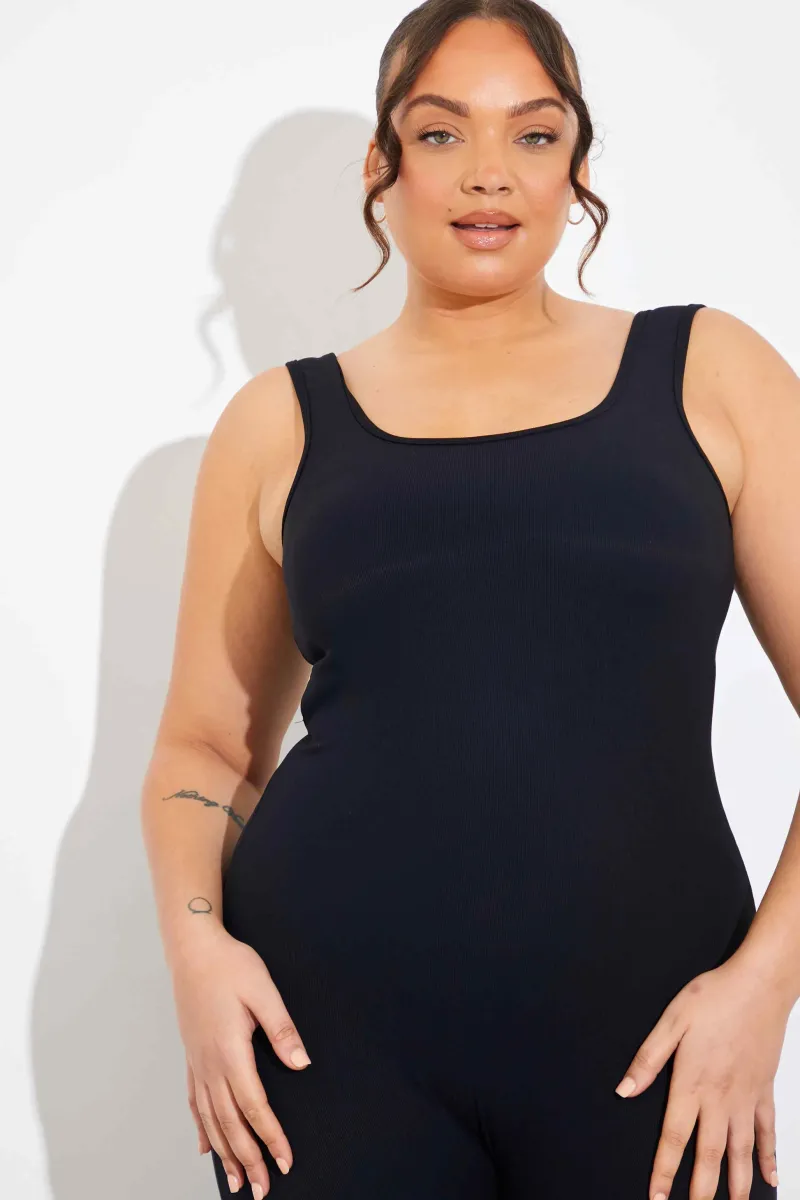 Built-In Bra Flare Leg Sculpt and Control Unitard|In the Style