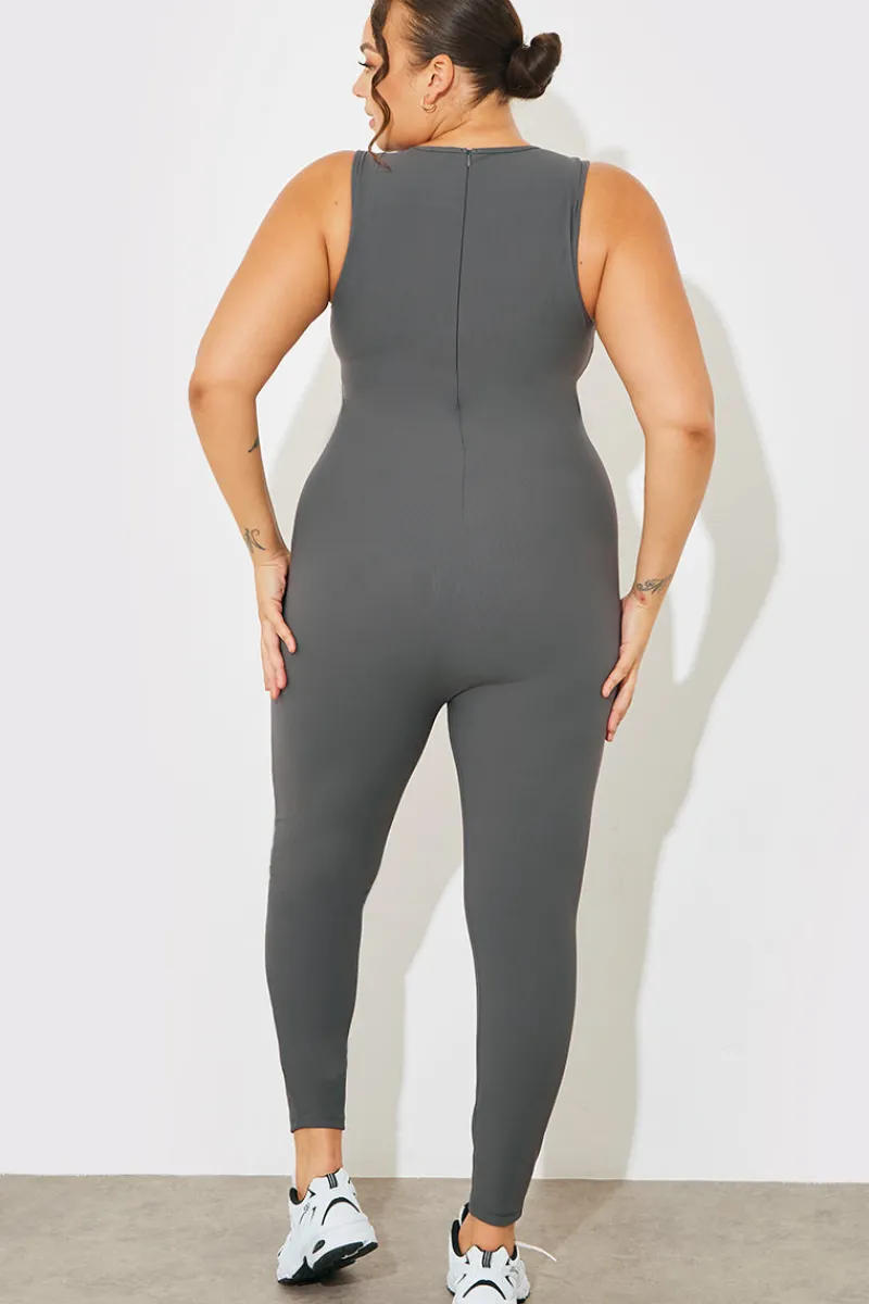 Built-In Bra Racer Neck Sleeveless Sculpt and Control Unitard|Fits Online