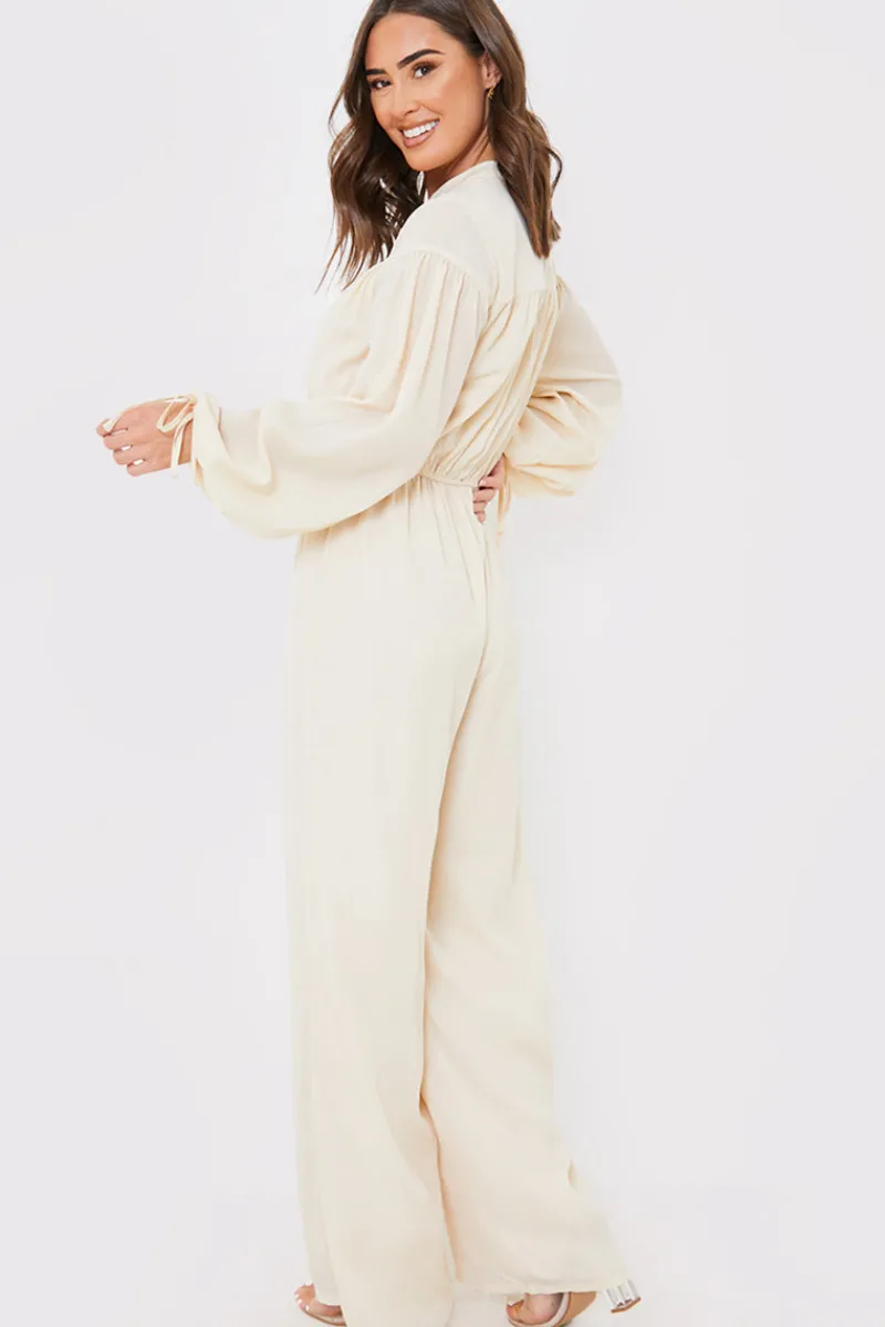 Button Up Wide Leg Jumpsuit|In the Style New