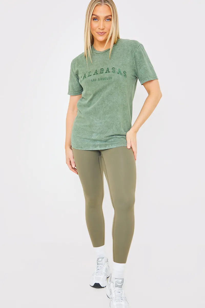 Calabasas' Acid Wash Slogan T-Shirt|In the Style Online