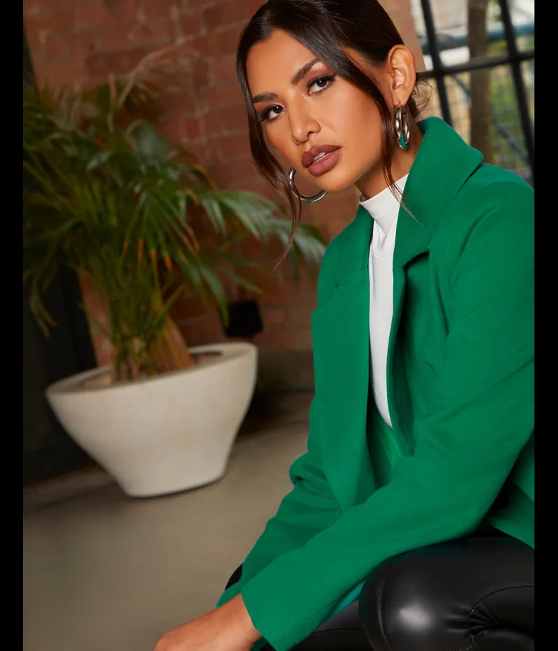 Single Breasted Coat in Green|CHI CHI LONDON Best