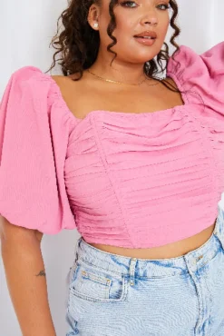 Chiffon Bandeau Balloon Sleeve Top|In the Style Outlet