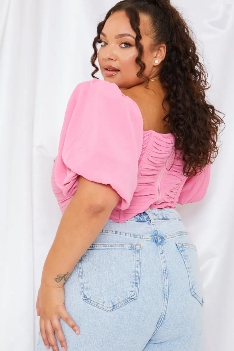 Chiffon Bandeau Balloon Sleeve Top|In the Style Outlet