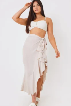 Chiffon Frill Detail Wrap Sarong|In the Style Clearance